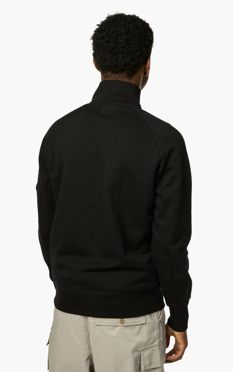 C.P. Company Diagonal Raised Fleece Half Zip Jumper Black