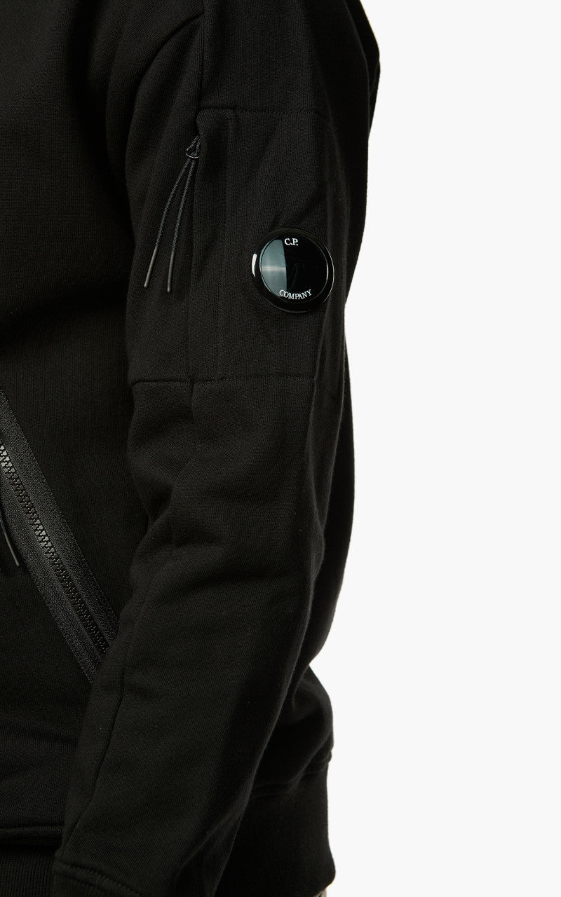 C.P. Company Diagonal Raised Fleece Half Zip Jumper Black