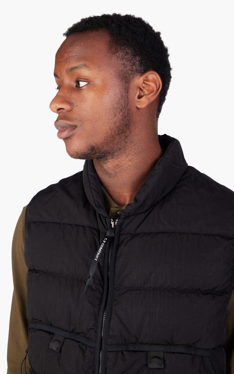 トップス C.P. COMPANY-GARMENT DYED VEST C.P. Company Men's Nada Shell Vest in Ink Blue C.P. Company