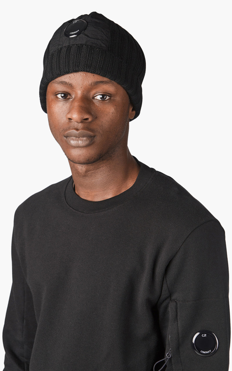 C.P. Company Knit Cap Extra Fine Merino Wool Black