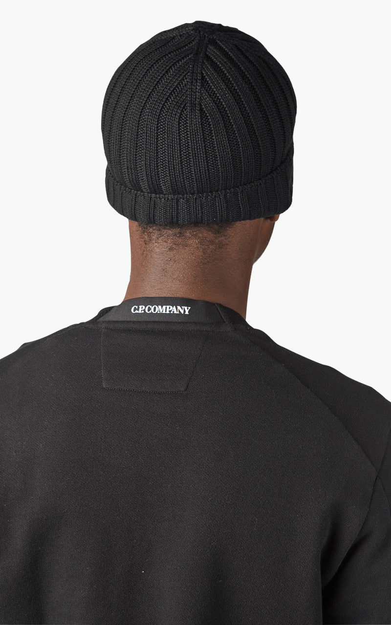 C.P. Company Knit Cap Extra Fine Merino Wool Total Eclipse