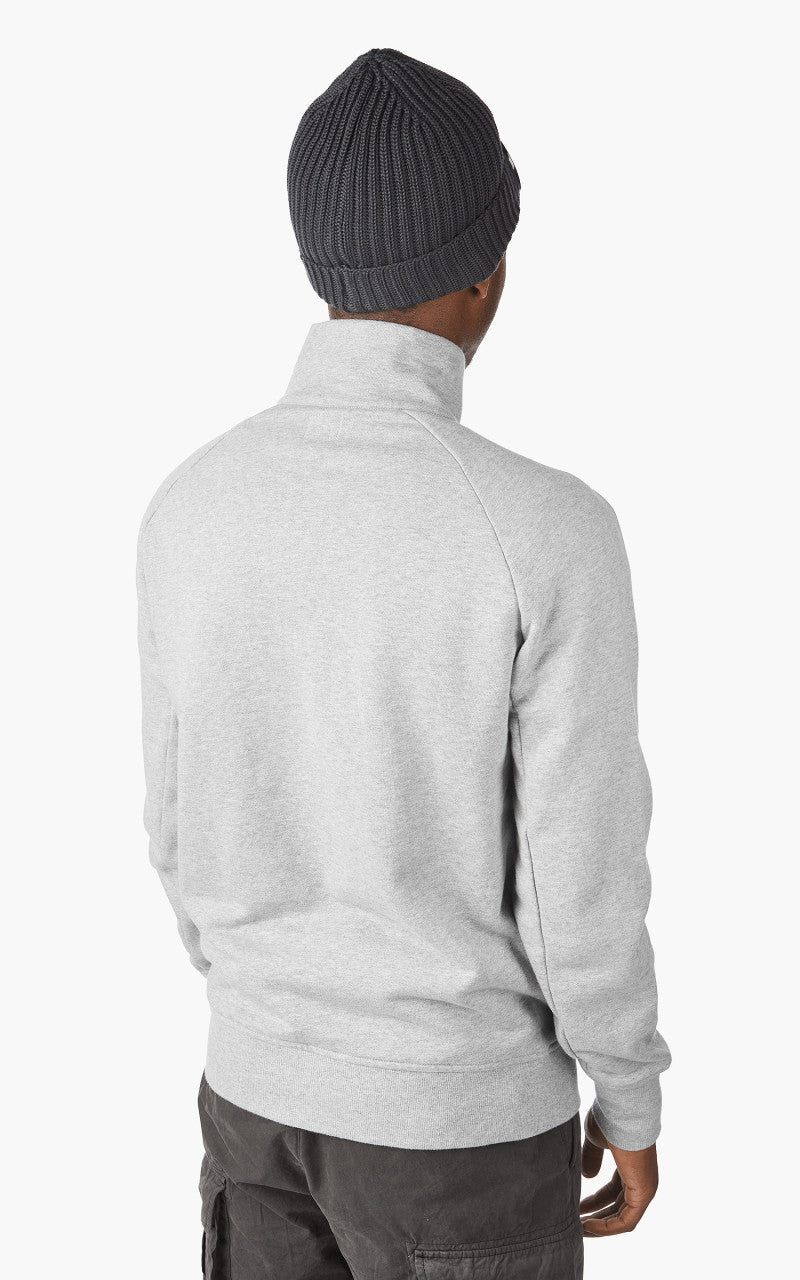C.P. Company Diagonal Raised Fleece Half Zip Jumper Grey Melange