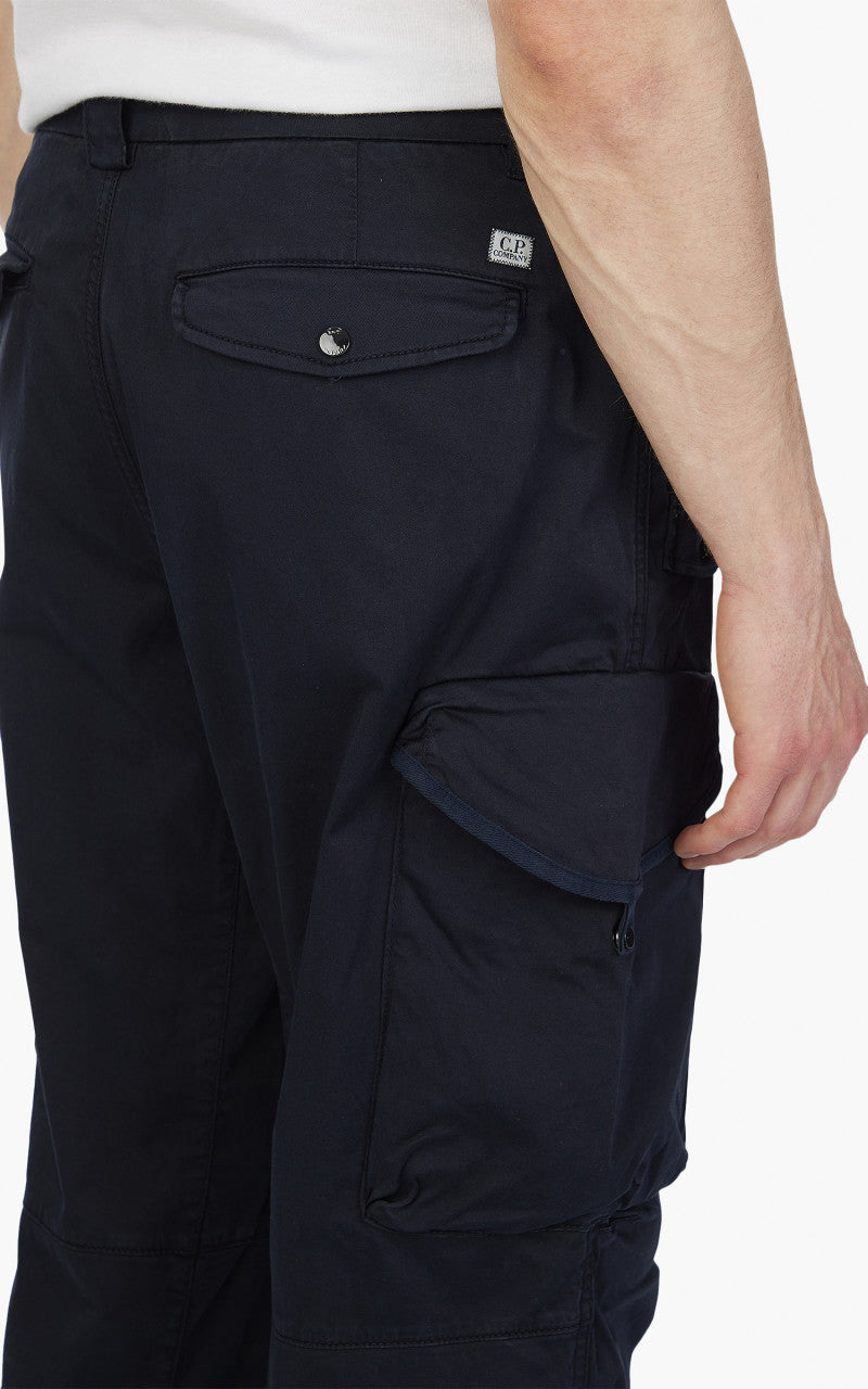 C.P. Company Stretch Sateen Loose Fit Cargo Pants Total Eclipse
