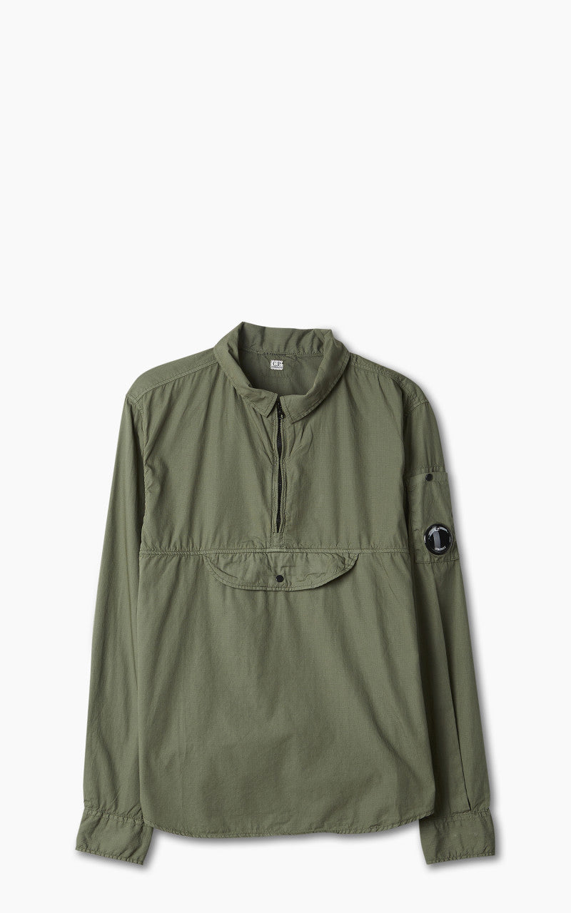 C.P. Company Cotton Rip-Stop Anorak Shirt Bronze Green