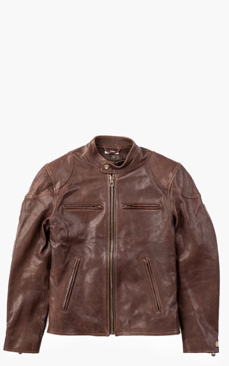 Shangri-La Heritage Café Racer Leather Jacket Brown