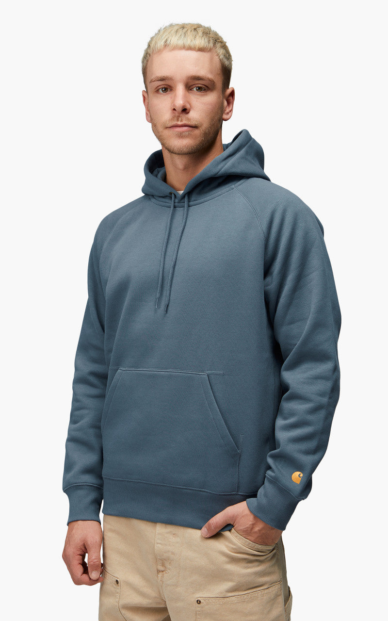Carhartt WIP Hooded Chase Sweatshirt Storm Blue/Gold