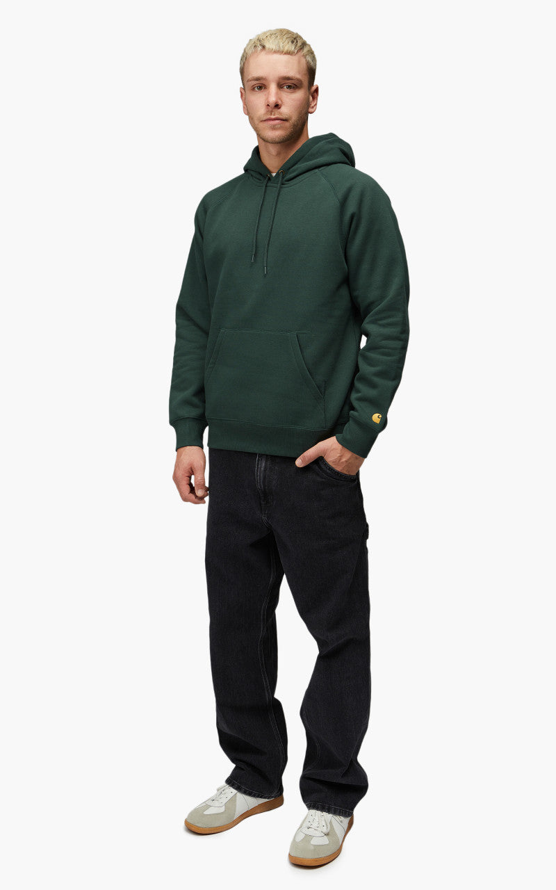 Carhartt WIP Hooded Chase Sweatshirt Juniper/Gold