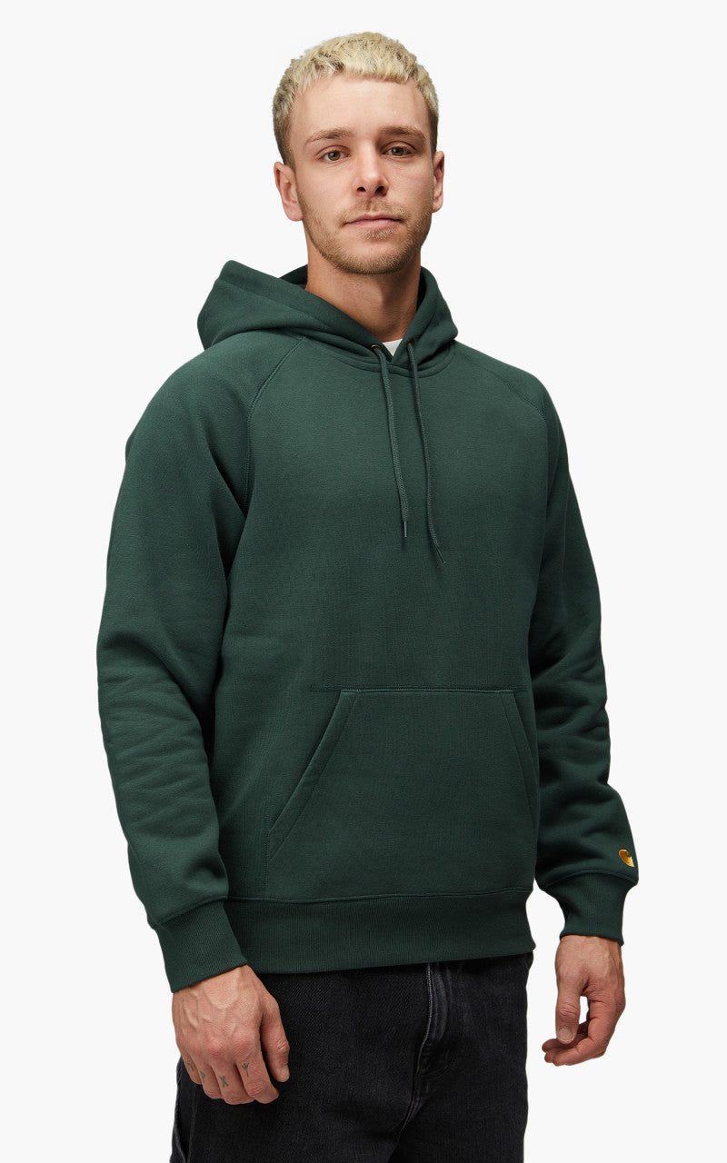 Carhartt WIP Hooded Chase Sweatshirt Juniper/Gold