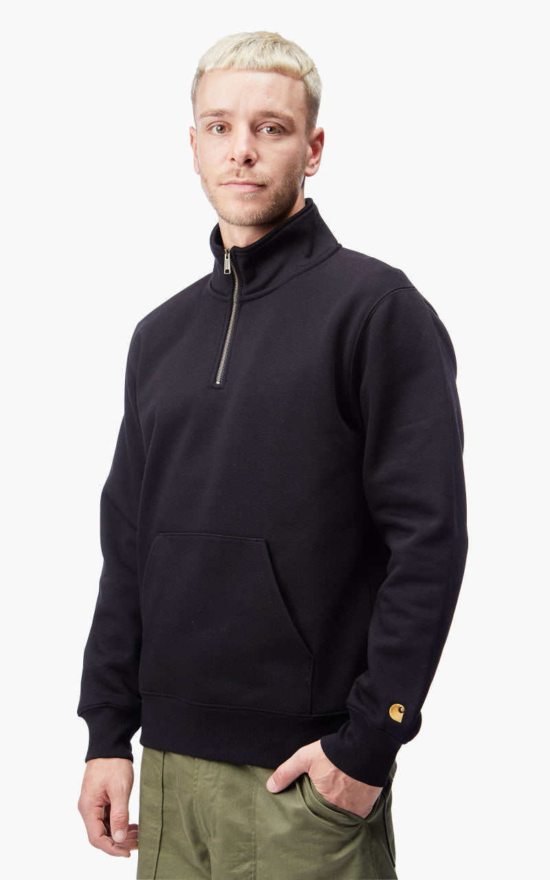 Carhartt WIP Chase Neck Zip Sweatshirt Black/Gold