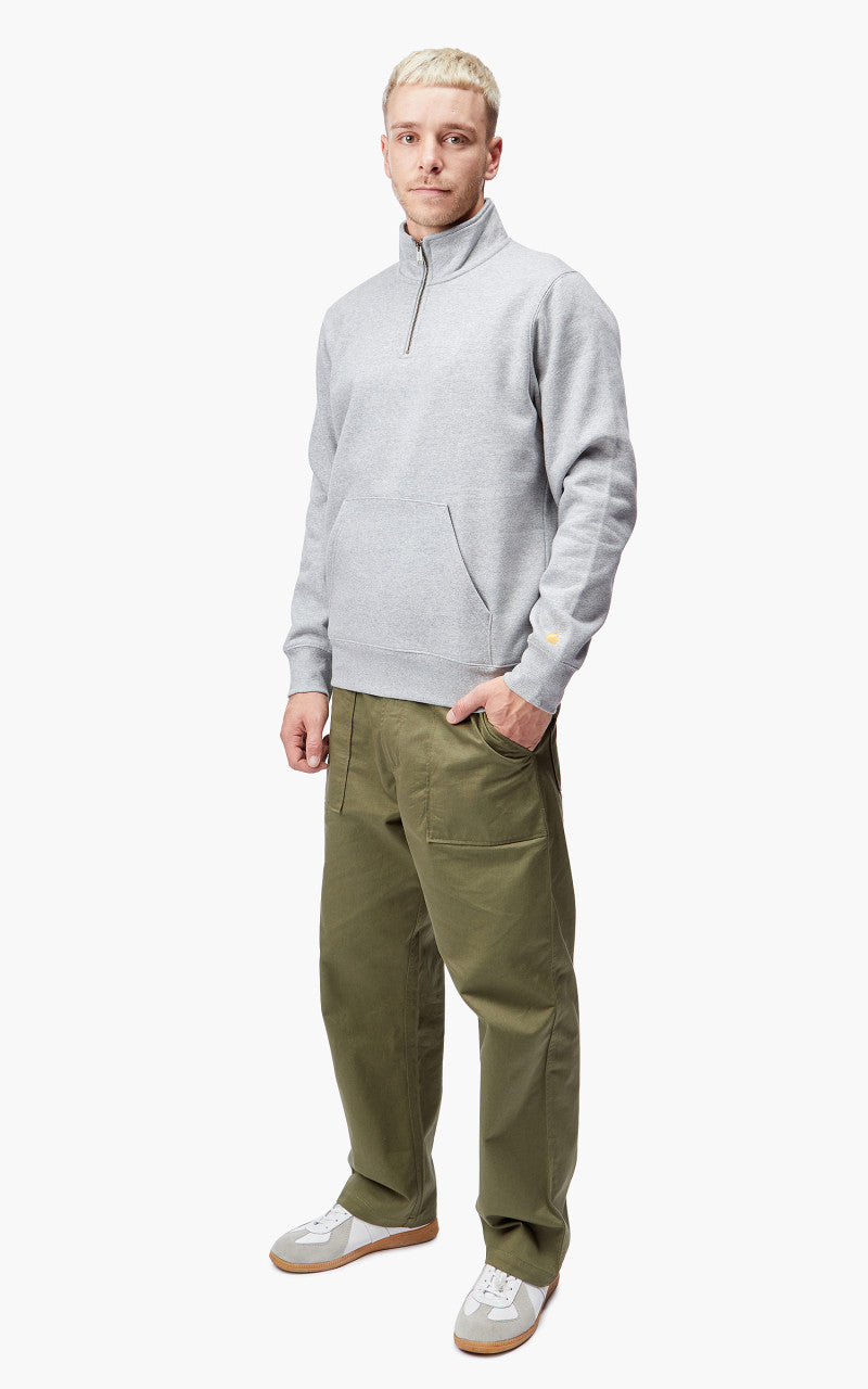 Carhartt WIP Chase Neck Zip Sweatshirt Grey/Gold