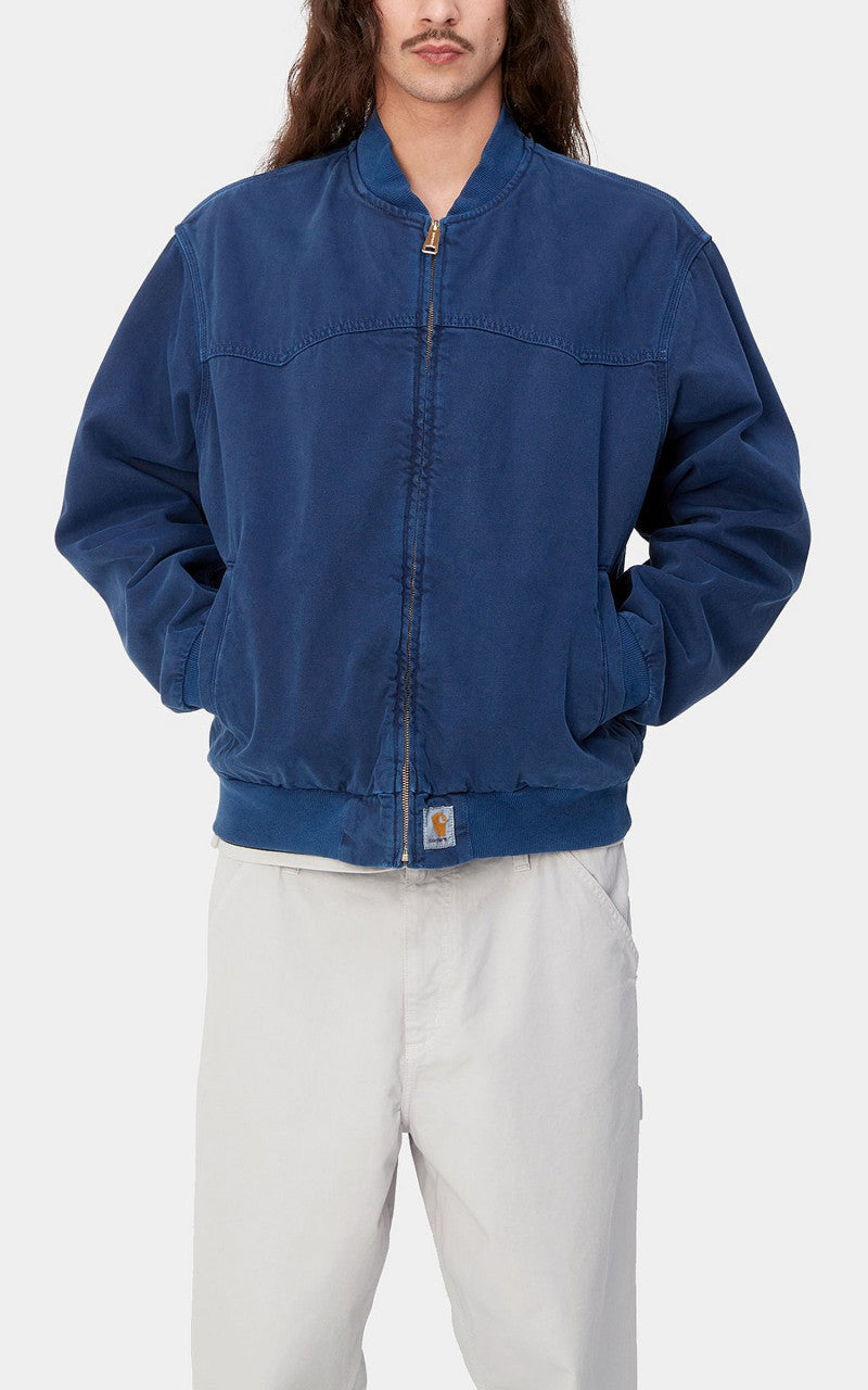 Carhartt WIP OG Santa Fe Bomber Clark Twill Elder Stone Dyed