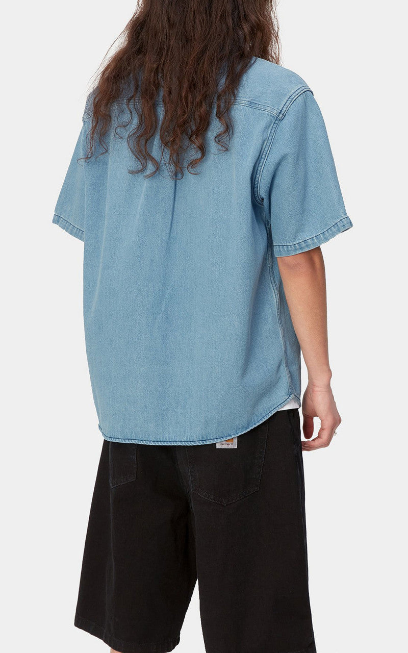 Carhartt WIP S/S Ody Shirt Olympia Denim Blue Stone Bleached