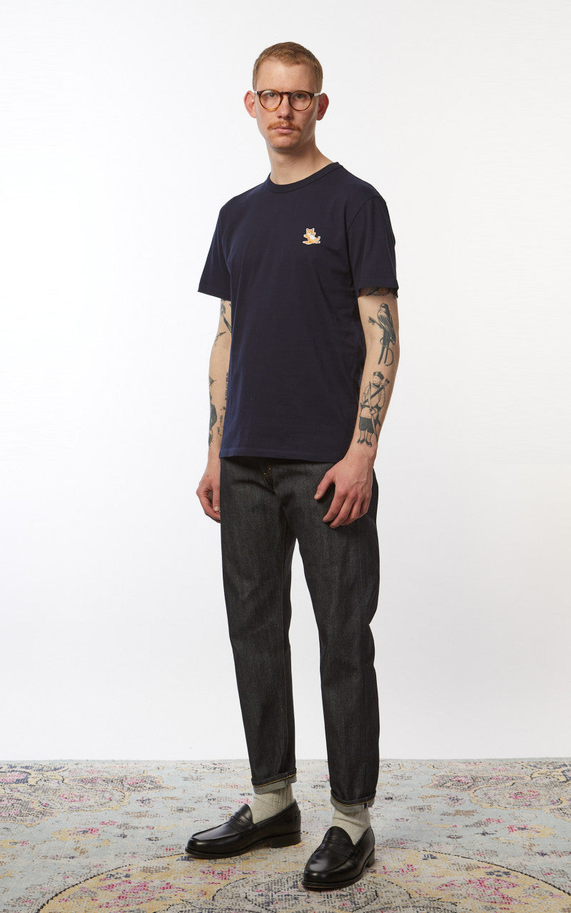 Maison Kitsuné Chillax Fox Patch Classic T-Shirt Navy