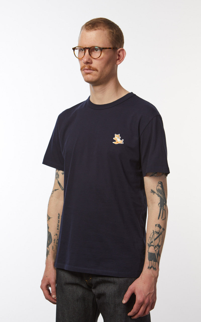 Maison Kitsuné Chillax Fox Patch Classic T-Shirt Navy