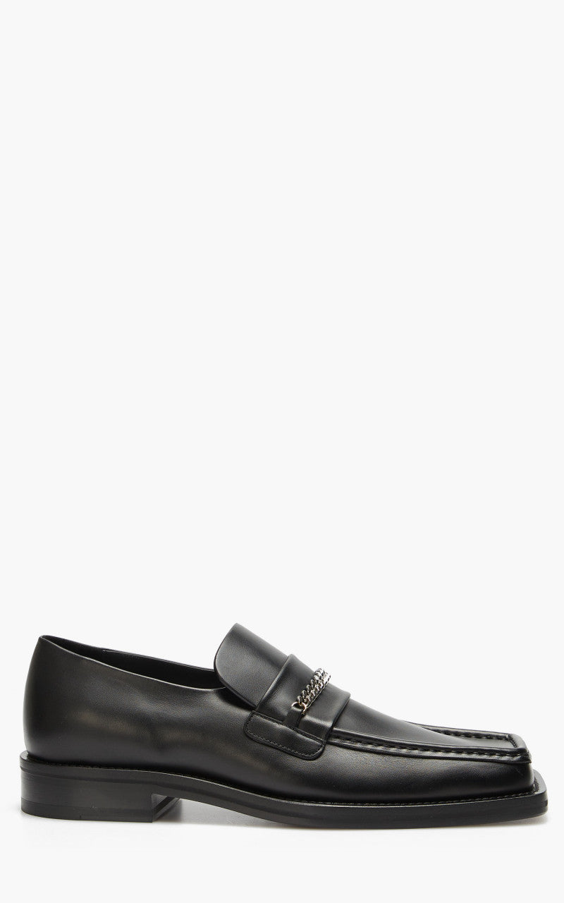 Martine Rose Square Toe High Shine Loafer Leather Black