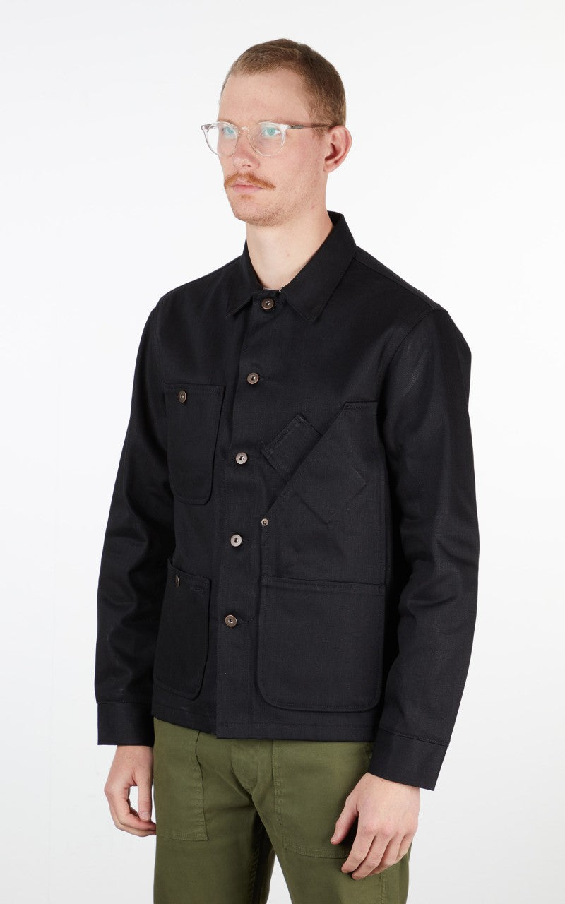 Tellason Coverall Jacket Selvedge Denim Black 13.5oz