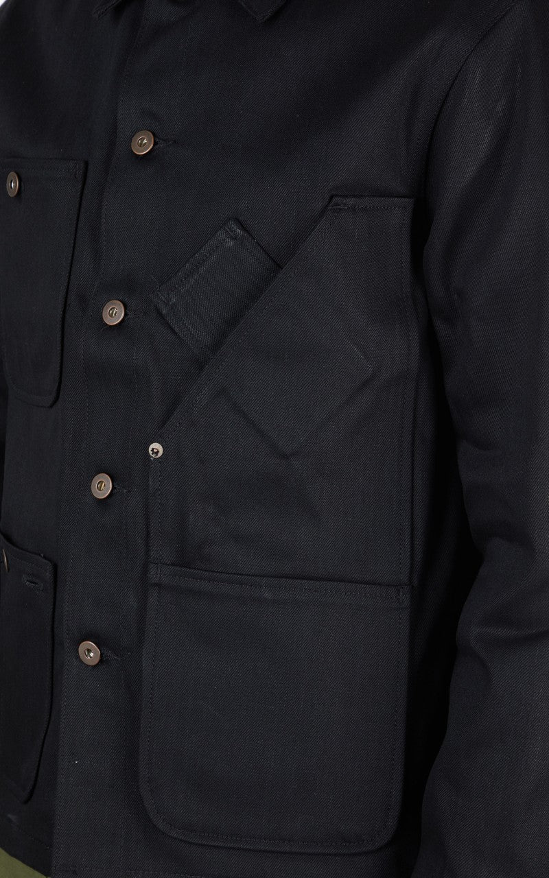 Tellason Coverall Jacket Selvedge Denim Black 13.5oz