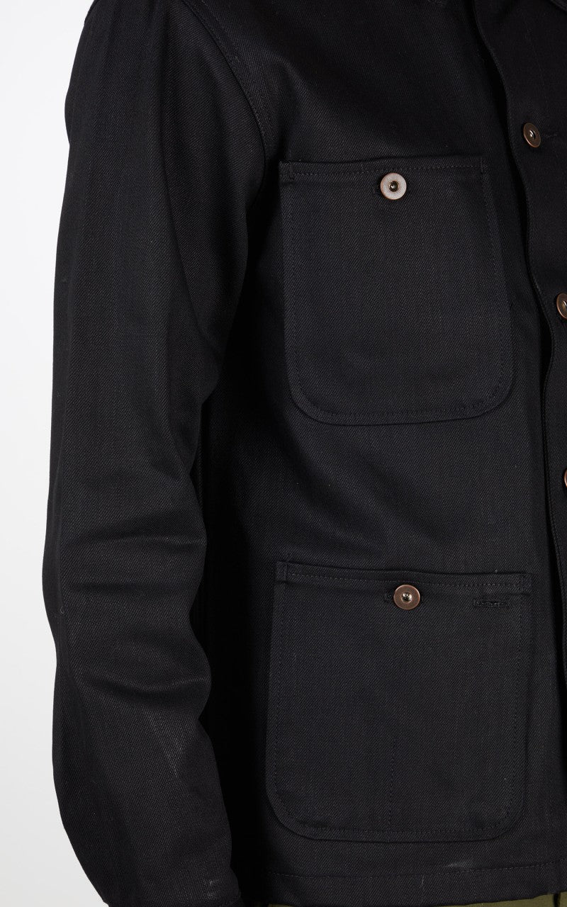 Tellason Coverall Jacket Selvedge Denim Black 13.5oz