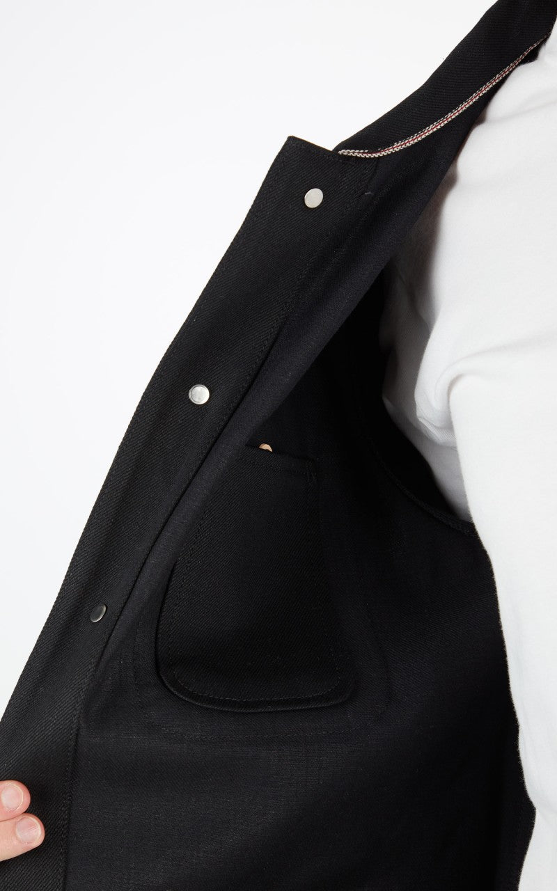 Tellason Coverall Jacket Selvedge Denim Black 13.5oz