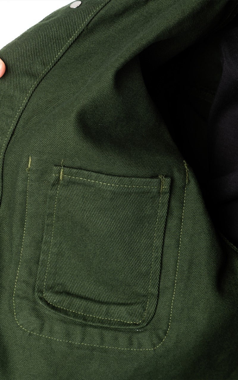 Tellason Coverall Jacket Garment Dyed Denim Dark Green