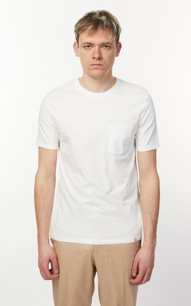 Merz b. Schwanen CTP02 Crew Neck Pocket Tee White