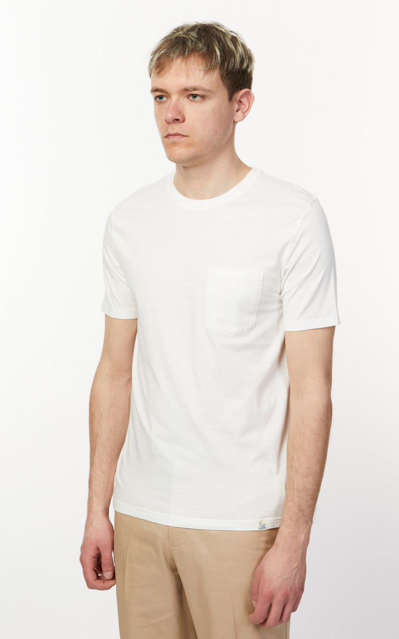 Merz b. Schwanen CTP02 Crew Neck Pocket Tee White