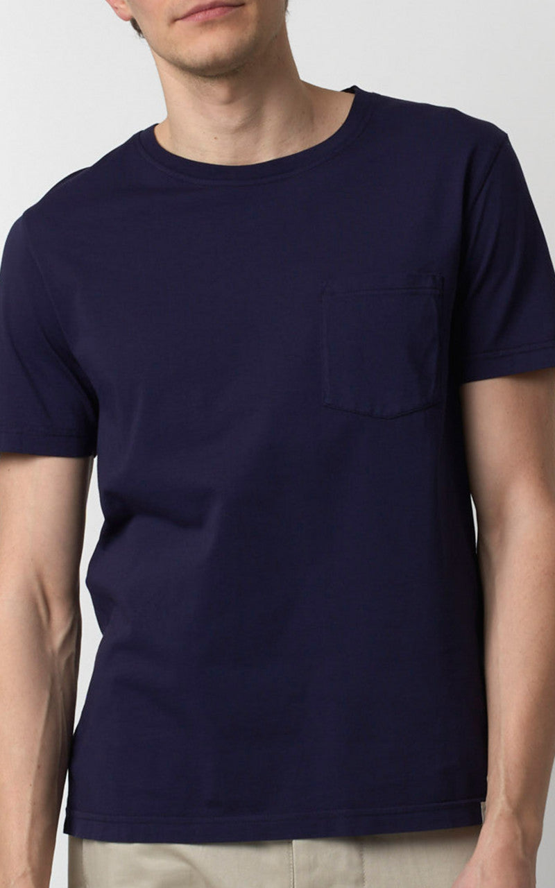 Merz b. Schwanen CTP02 Crew Neck Pocket Tee Deep Blue