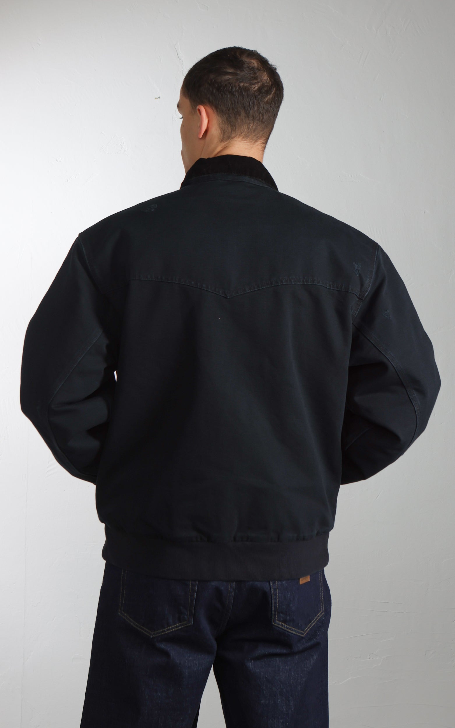 Carhartt WIP OG Santa Fe Jacket Dearborn Canvas Grind Washed Black/Black