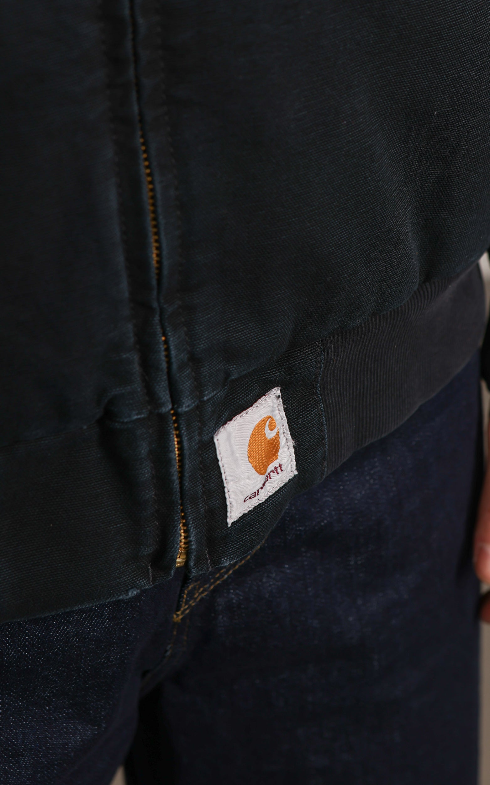 Carhartt WIP OG Santa Fe Jacket Dearborn Canvas Grind Washed Black/Black