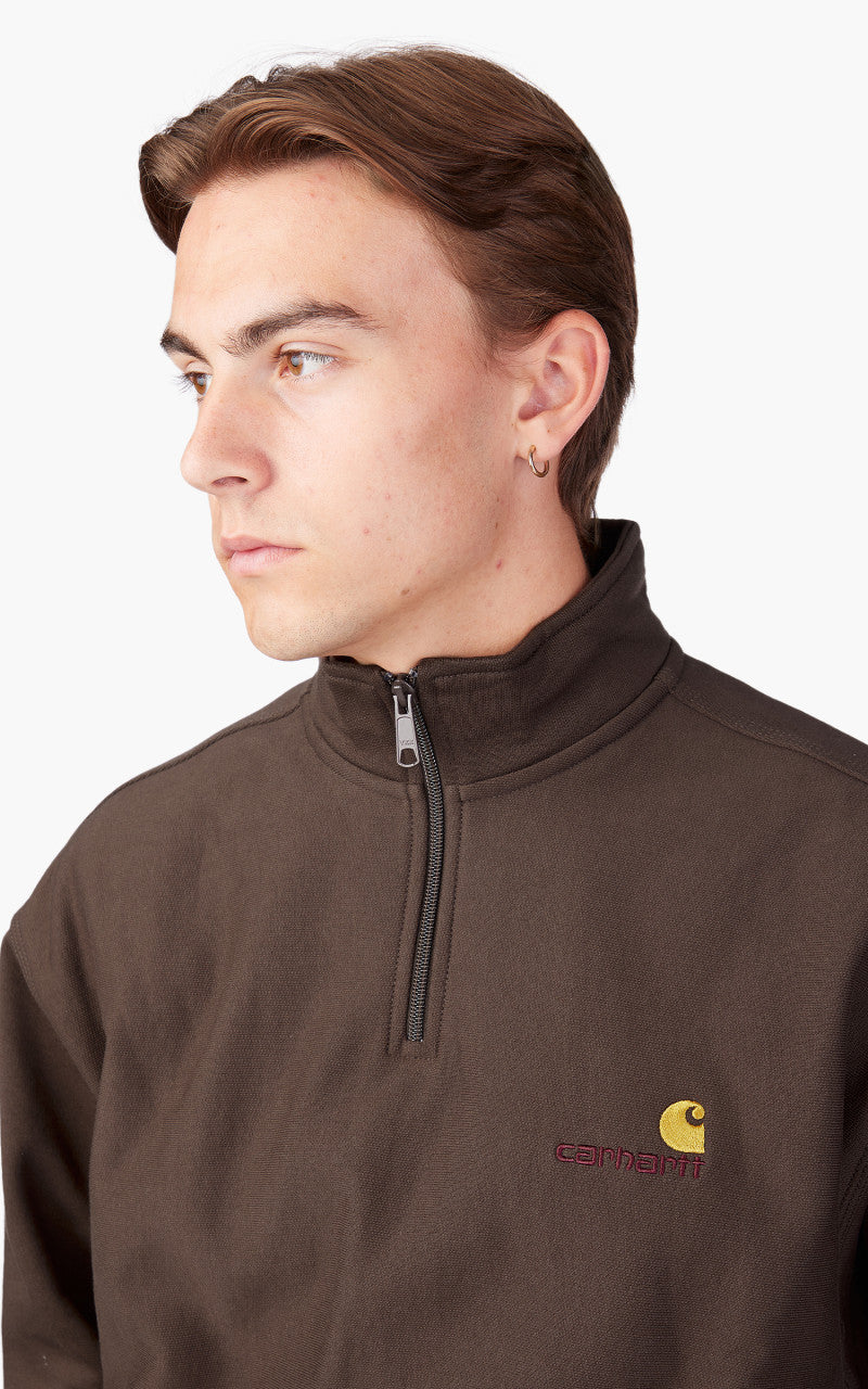 Carhartt WIP Half Zip American Script Sweatshirt Buckeye