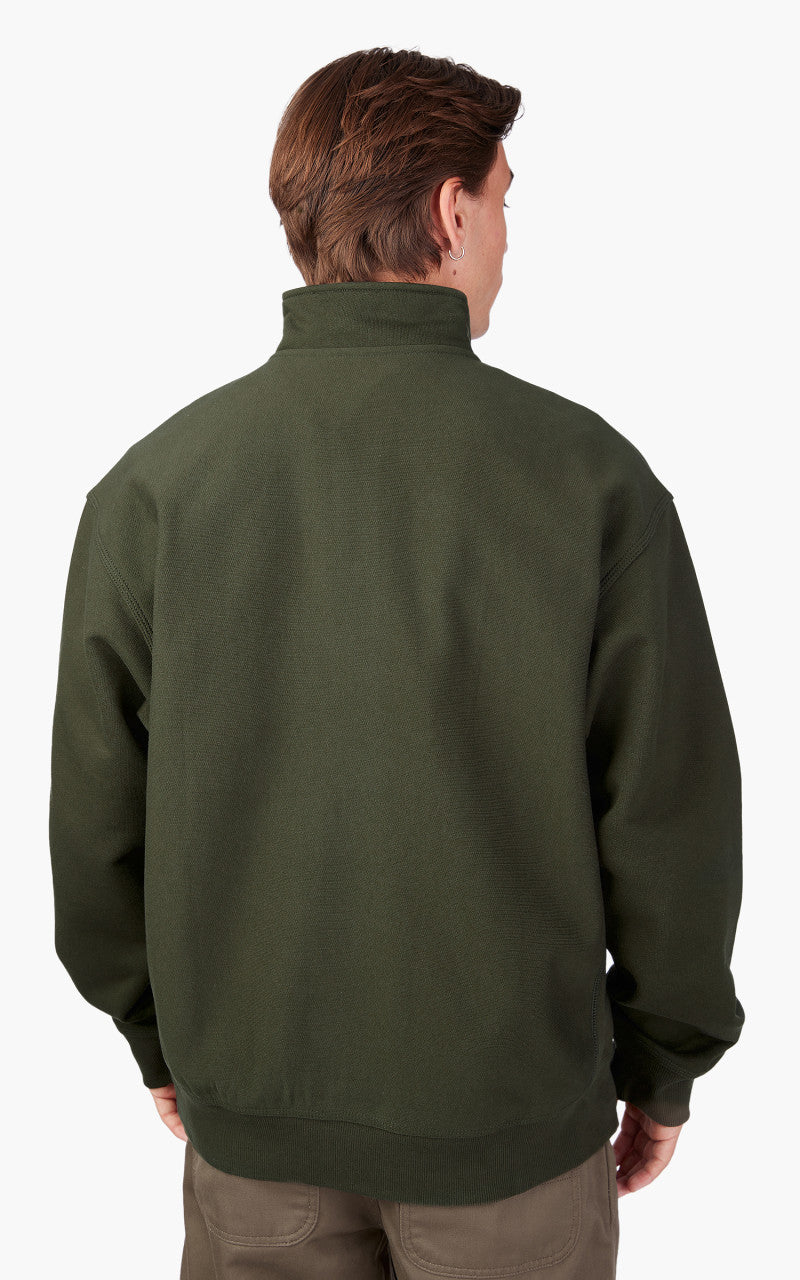 Carhartt WIP Half Zip American Script Sweatshirt Plant