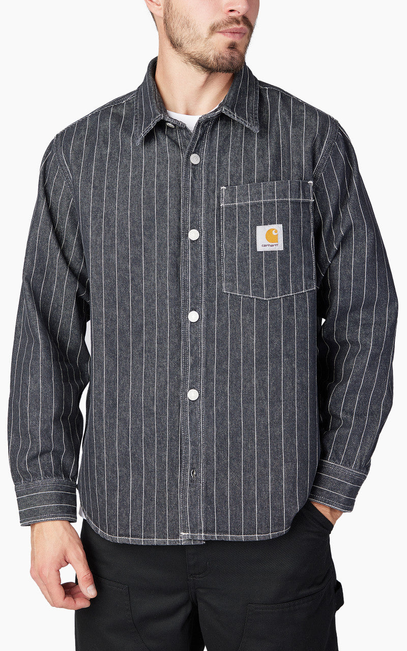 Carhartt WIP Orlean Shirt Jac Orlean Stripe Black/White Stone