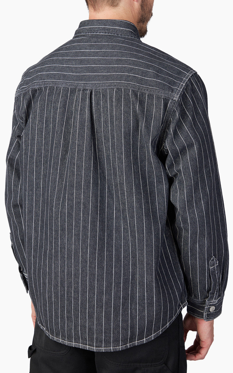 Carhartt WIP Orlean Shirt Jac Orlean Stripe Black/White Stone