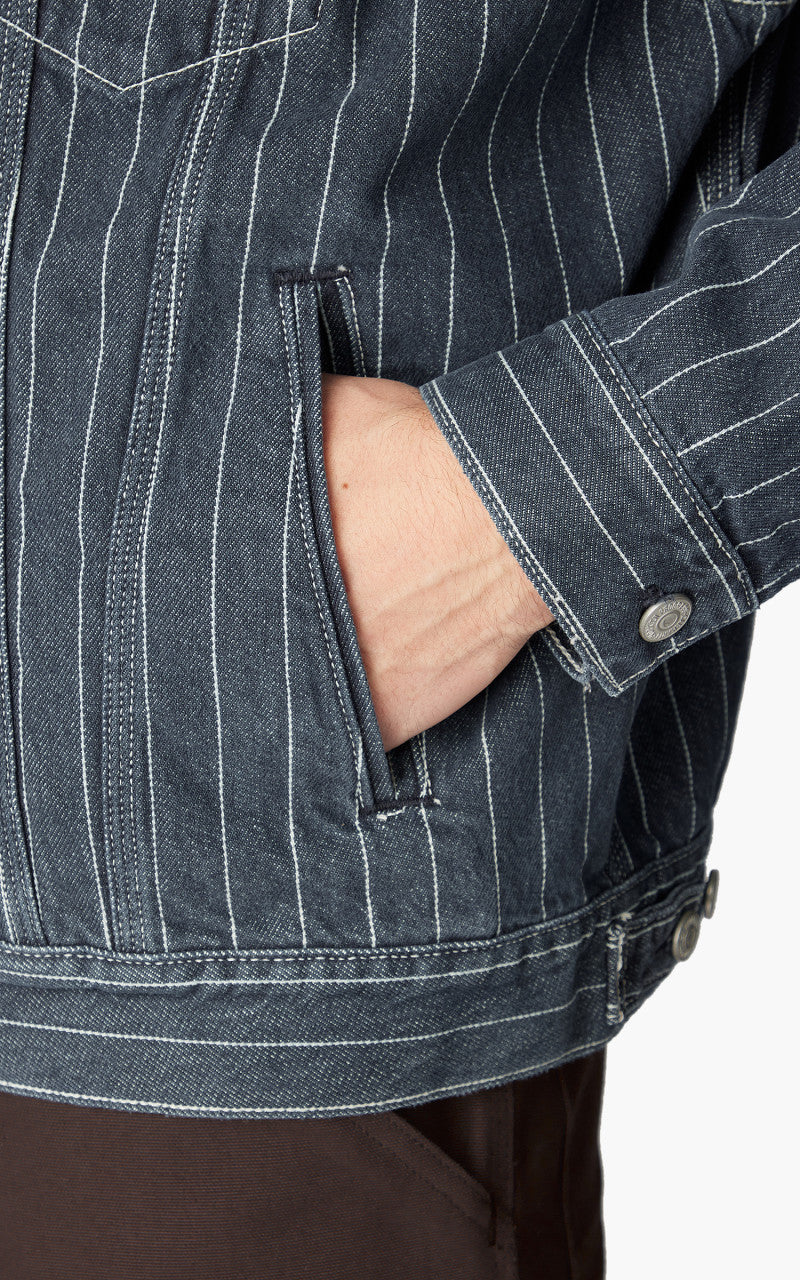 Carhartt WIP Orlean Jacket Orlean Stripe Blue/White Stone Washed