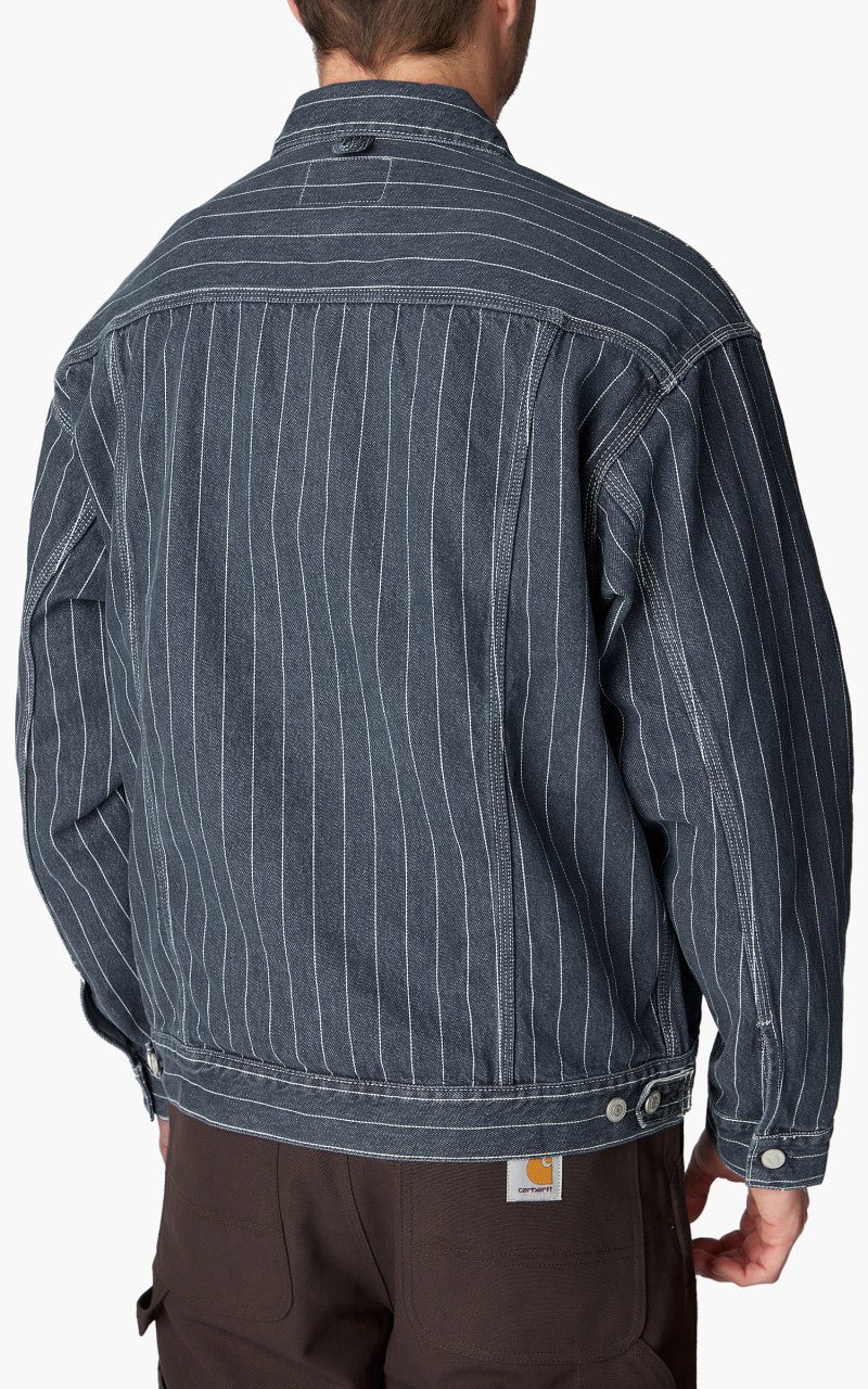 Carhartt WIP Orlean Jacket Orlean Stripe Blue/White Stone Washed