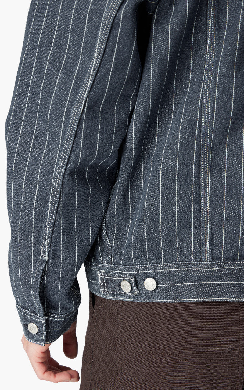 Carhartt WIP Orlean Jacket Orlean Stripe Blue/White Stone Washed