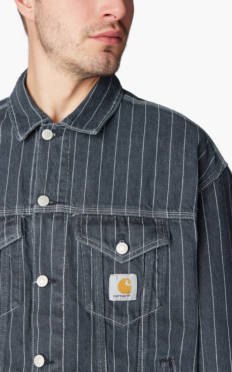 Carhartt WIP Orlean Jacket Orlean Stripe Blue/White Stone Washed