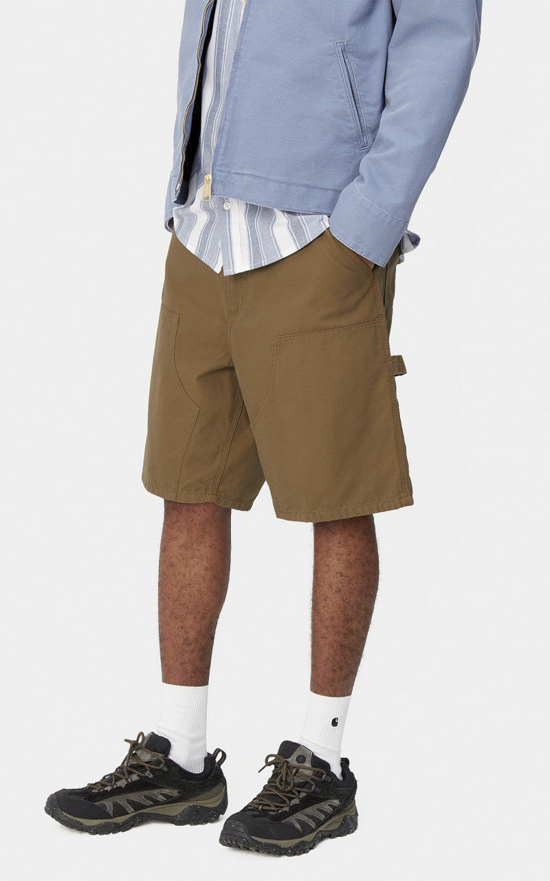 Carhartt WIP Double Knee Short Marshall Canvas Hamilton Brown Rinsed