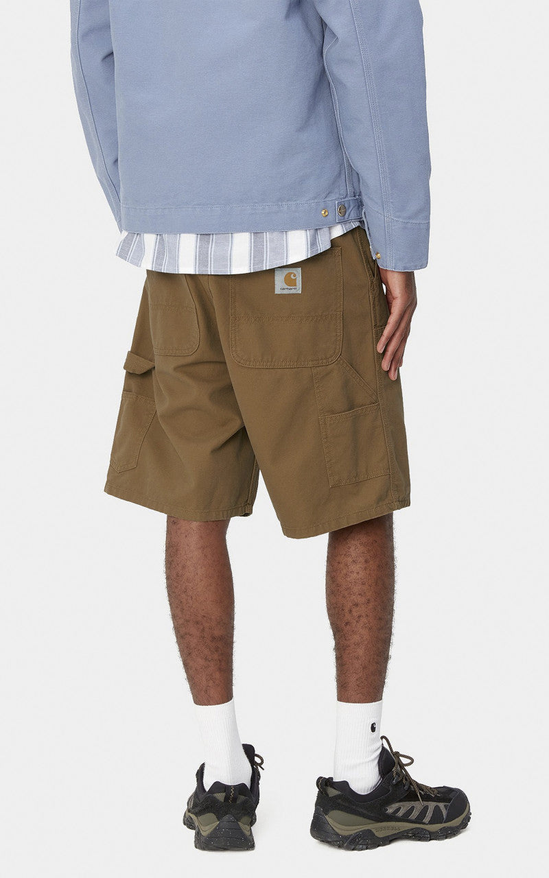 Carhartt WIP Double Knee Short Marshall Canvas Hamilton Brown Rinsed