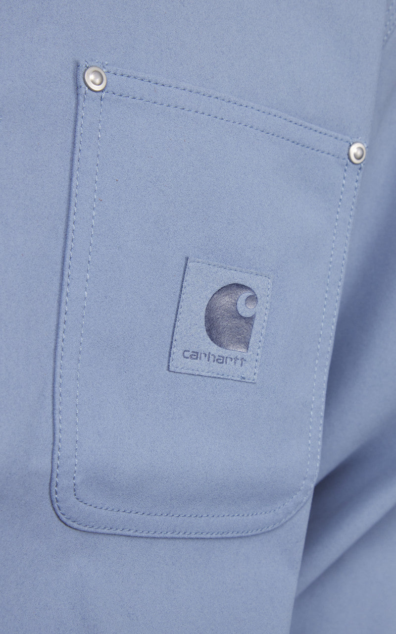 Carhartt WIP Suede Michigan Coat Artificial Suede Leather Dove Grey
