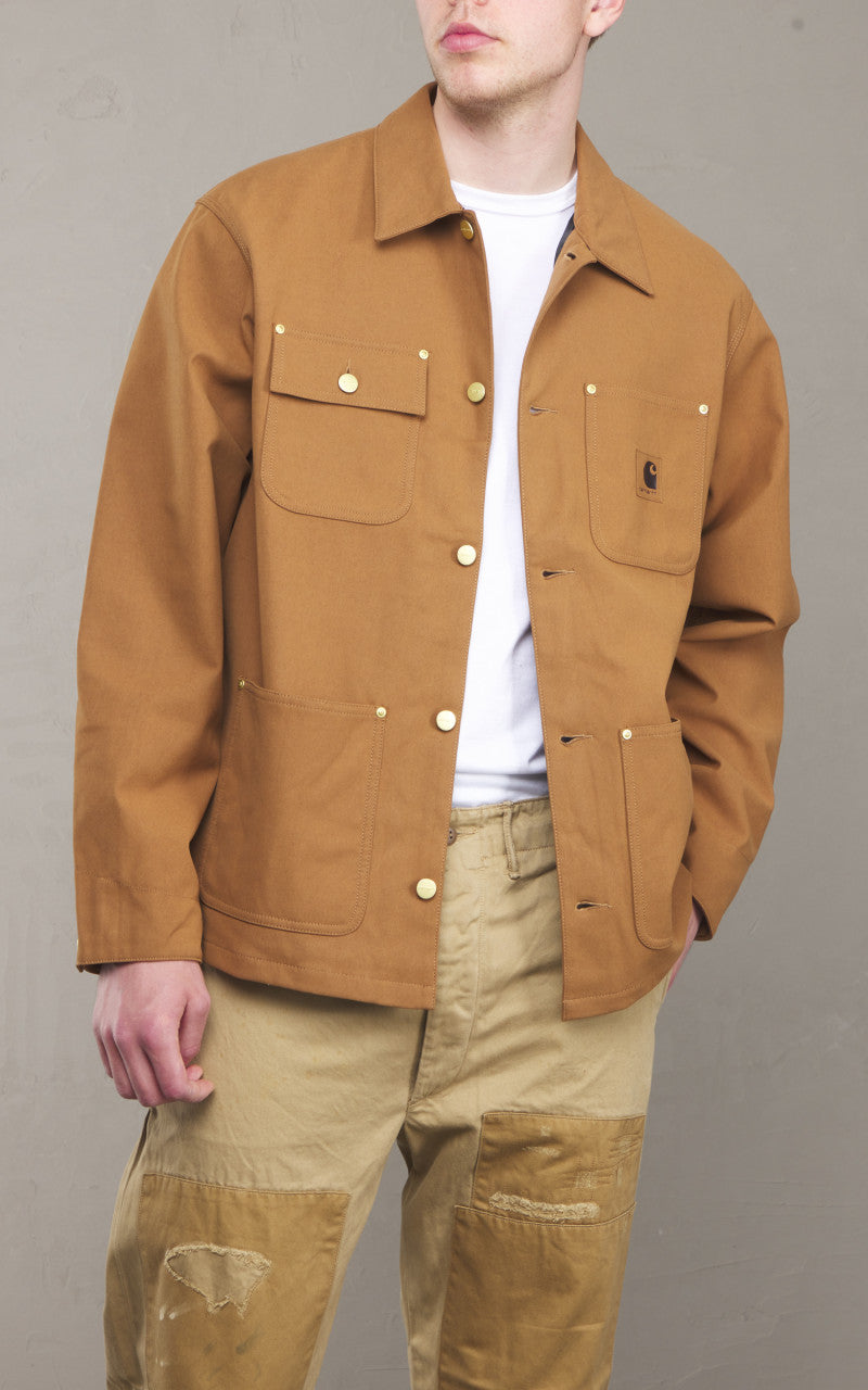 Carhartt WIP Suede Michigan Coat Artificial Suede Leather Hamilton Brown
