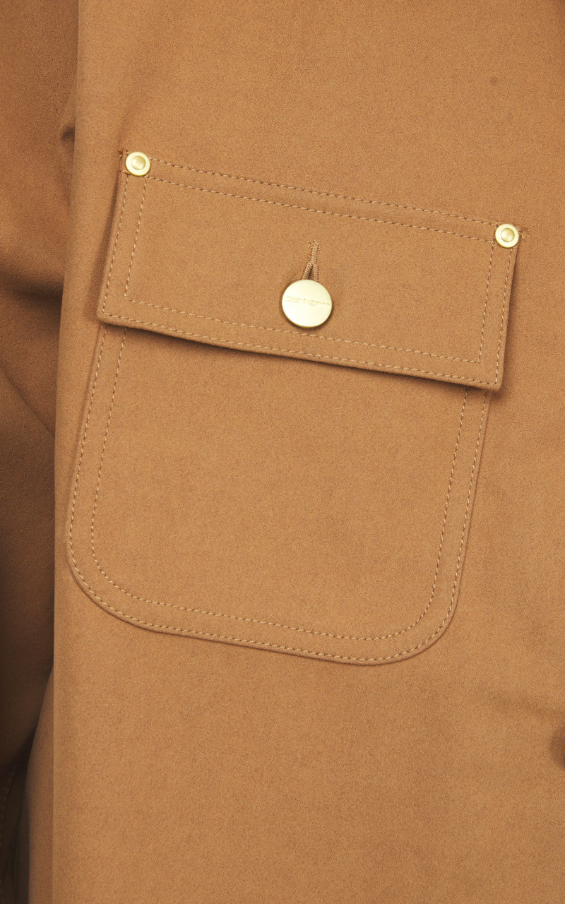 Carhartt WIP Suede Michigan Coat Artificial Suede Leather Hamilton Brown