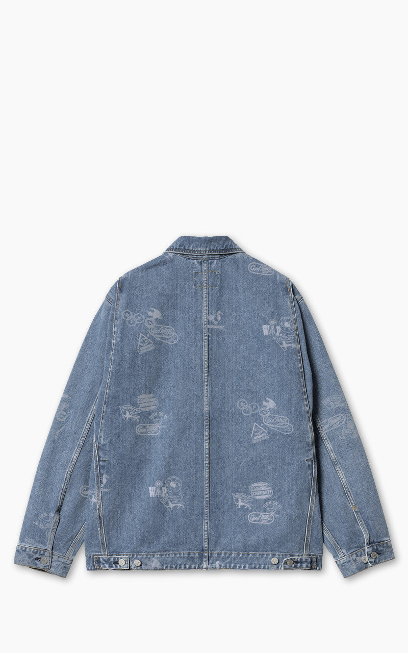 Carhartt WIP Stamp Jacket Maitland Stamp Denim Stamp Print/Blue Bleached