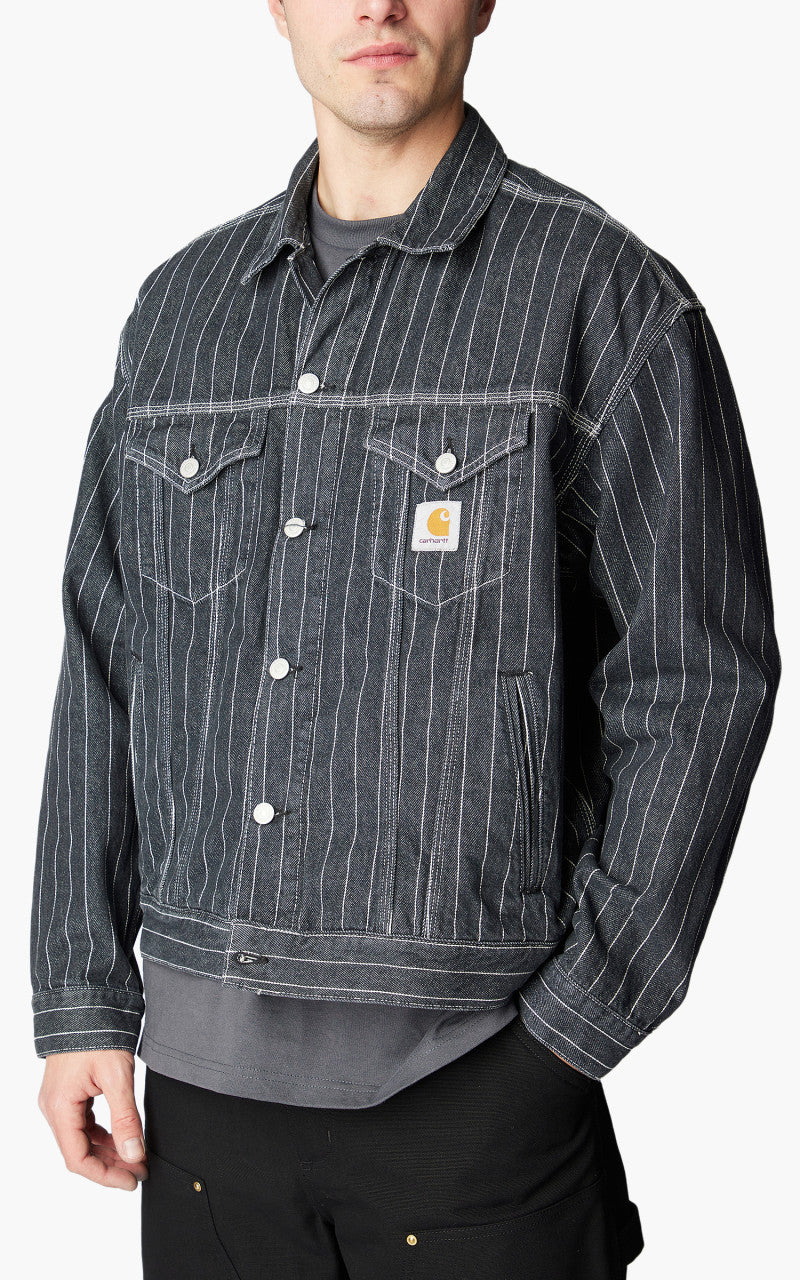 Carhartt WIP Orlean Jacket Orlean Stripe Black/White Stone Washed