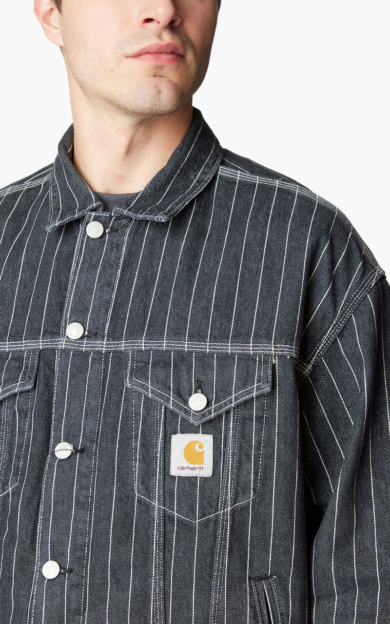 Carhartt WIP Orlean Jacket Orlean Stripe Black/White Stone Washed