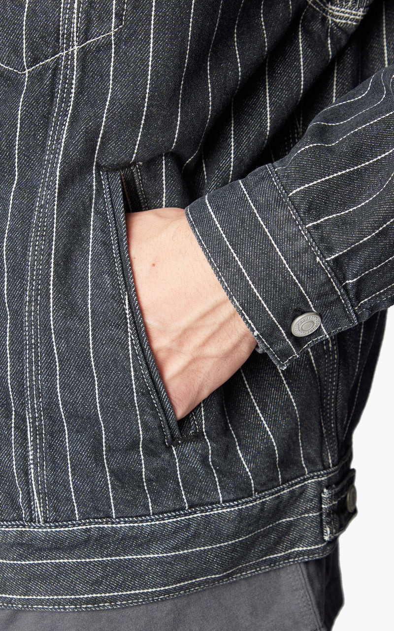 Carhartt WIP Orlean Jacket Orlean Stripe Black/White Stone Washed
