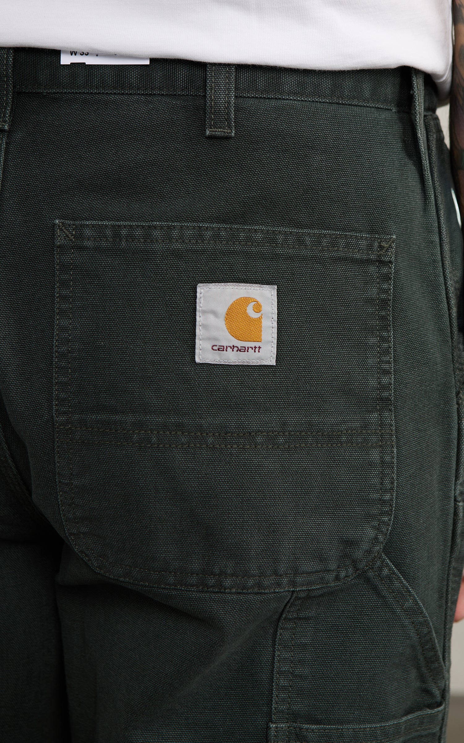 Carhartt WIP Double Knee Pant Dearborn Canvas Stone Canvas Raven