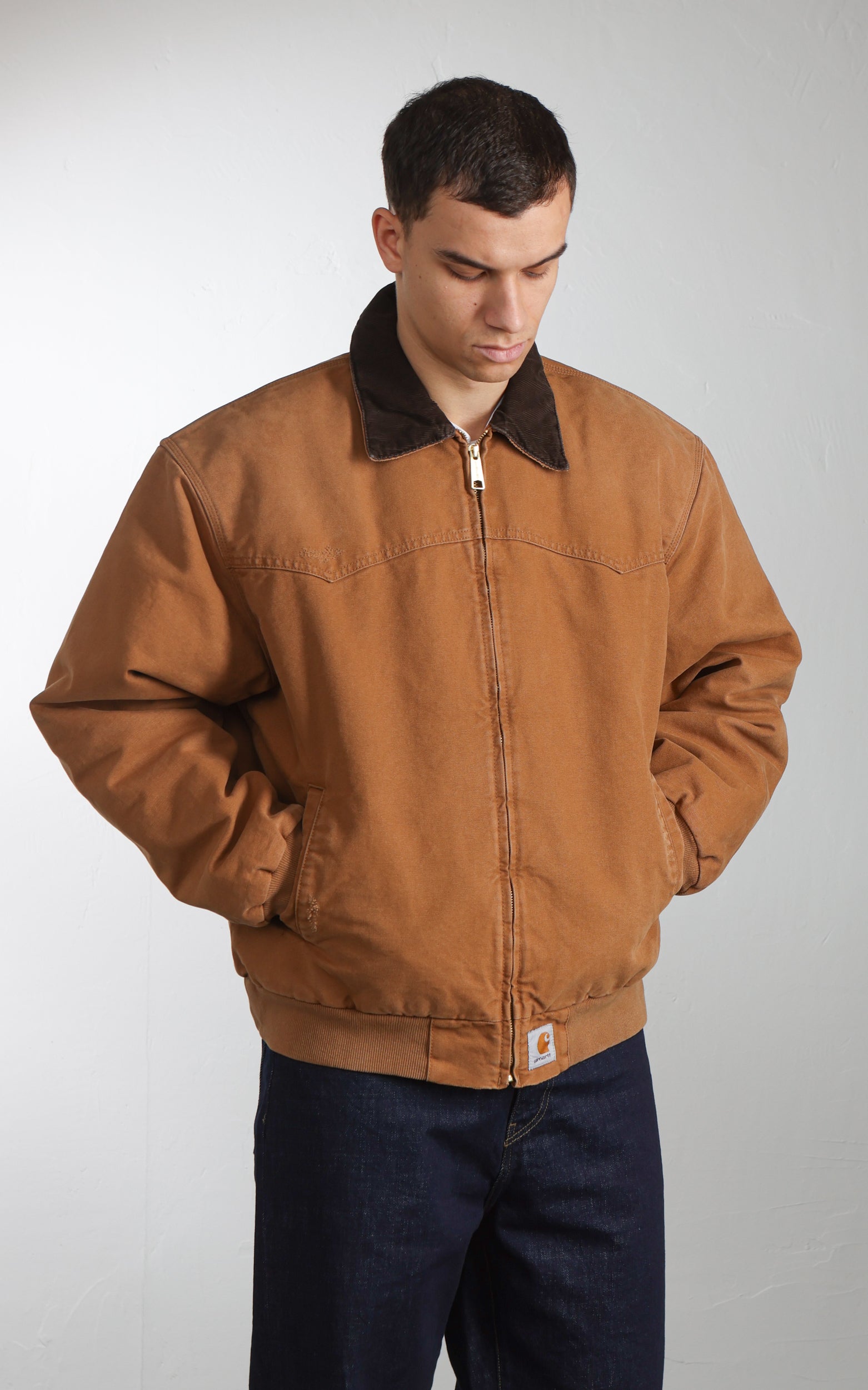 Carhartt WIP OG Santa Fe Jacket Dearborn Canvas Grind Washed Hamilton Brown/Tobacco