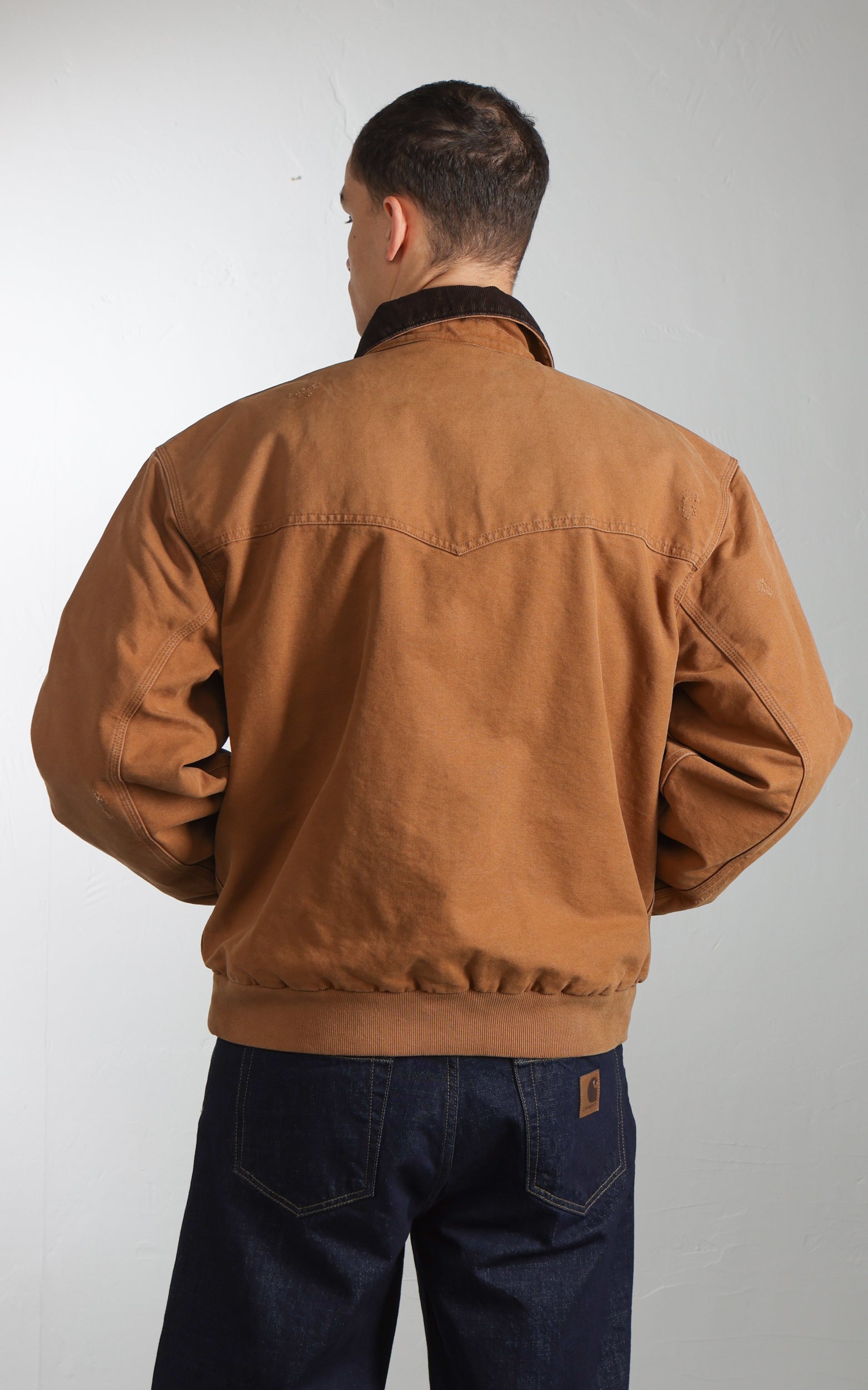 Carhartt WIP OG Santa Fe Jacket Dearborn Canvas Grind Washed Hamilton Brown/Tobacco