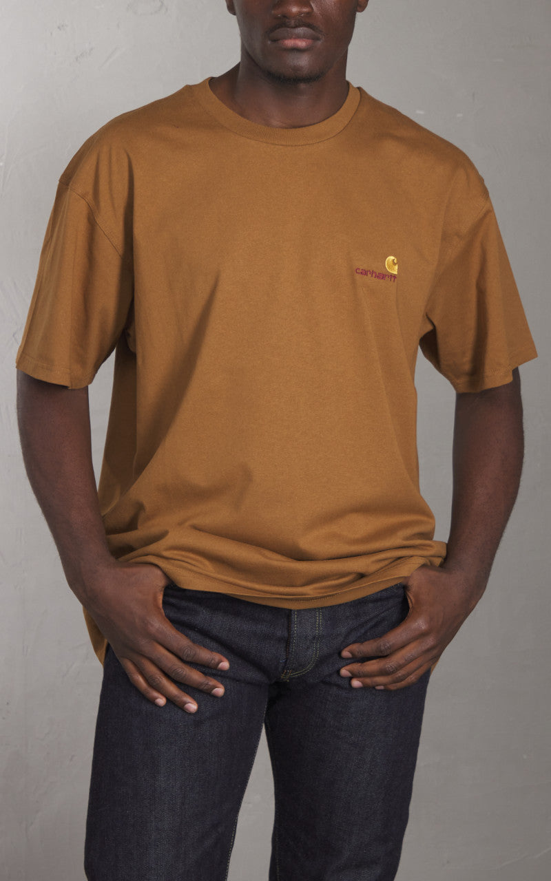 Carhartt WIP S/S American Script T-Shirt Hamilton Brown